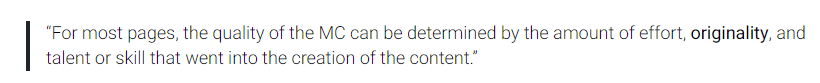 for most pages, the quality of the MC can be determined by the amount of effort, originality, and talent that went inot the creation