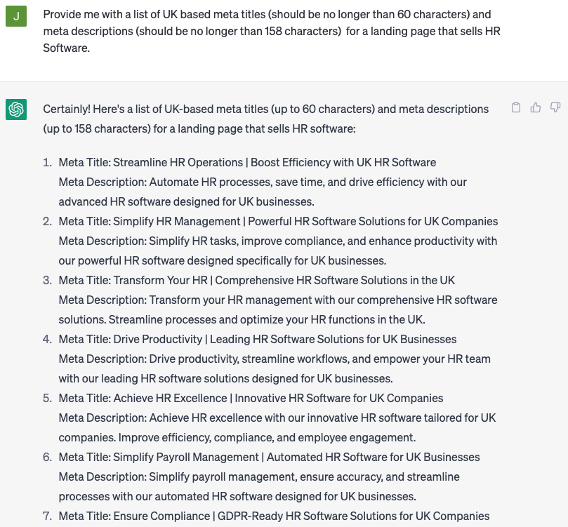chat-gpt for meta titles