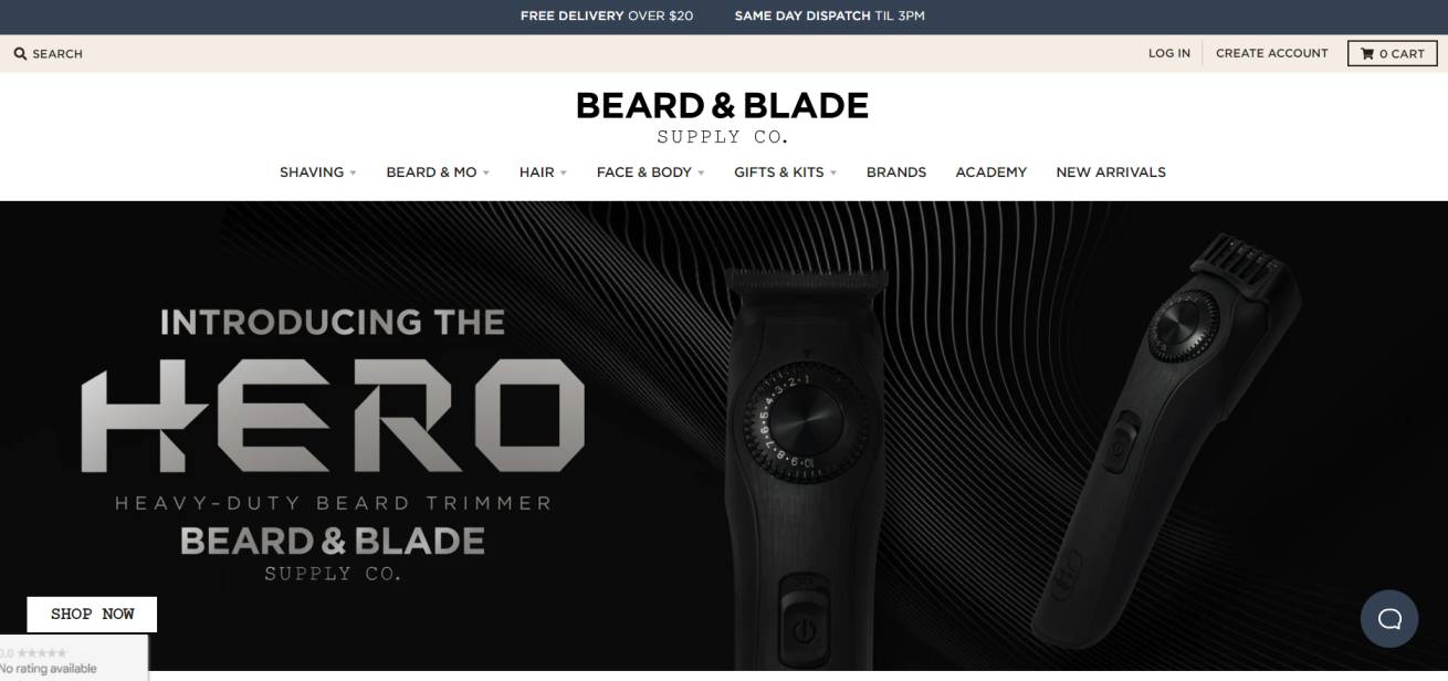 beard blade website screenshot