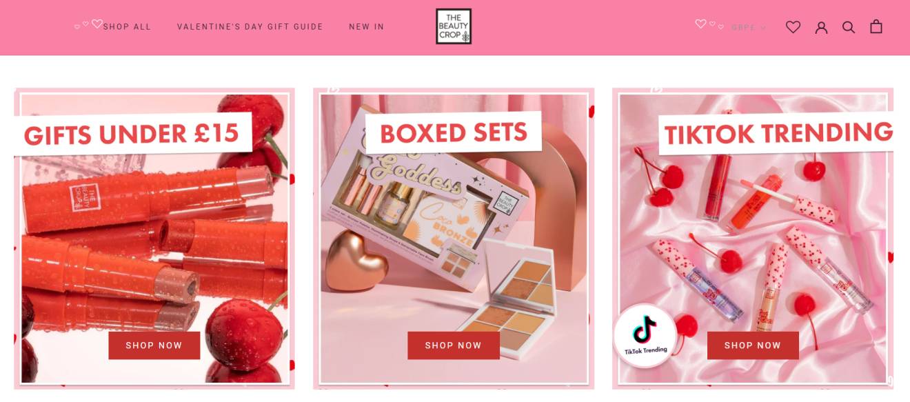 the beauty crop ecommerce website