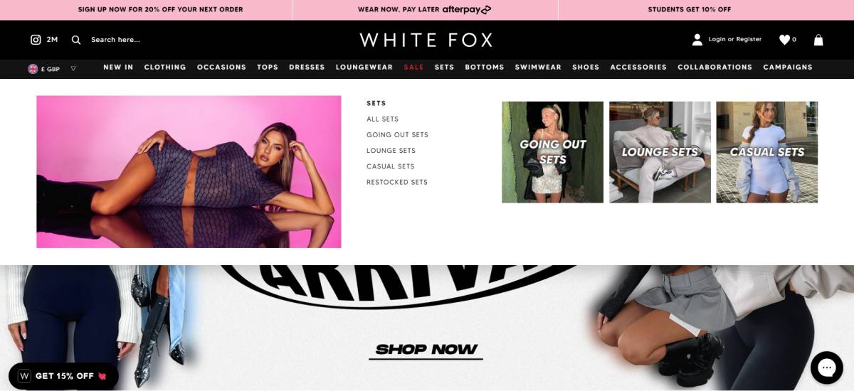 Fox clothing hotsell store website