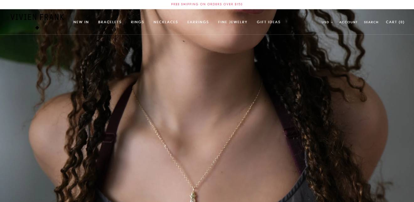 vivien frank jewellery store on shopify