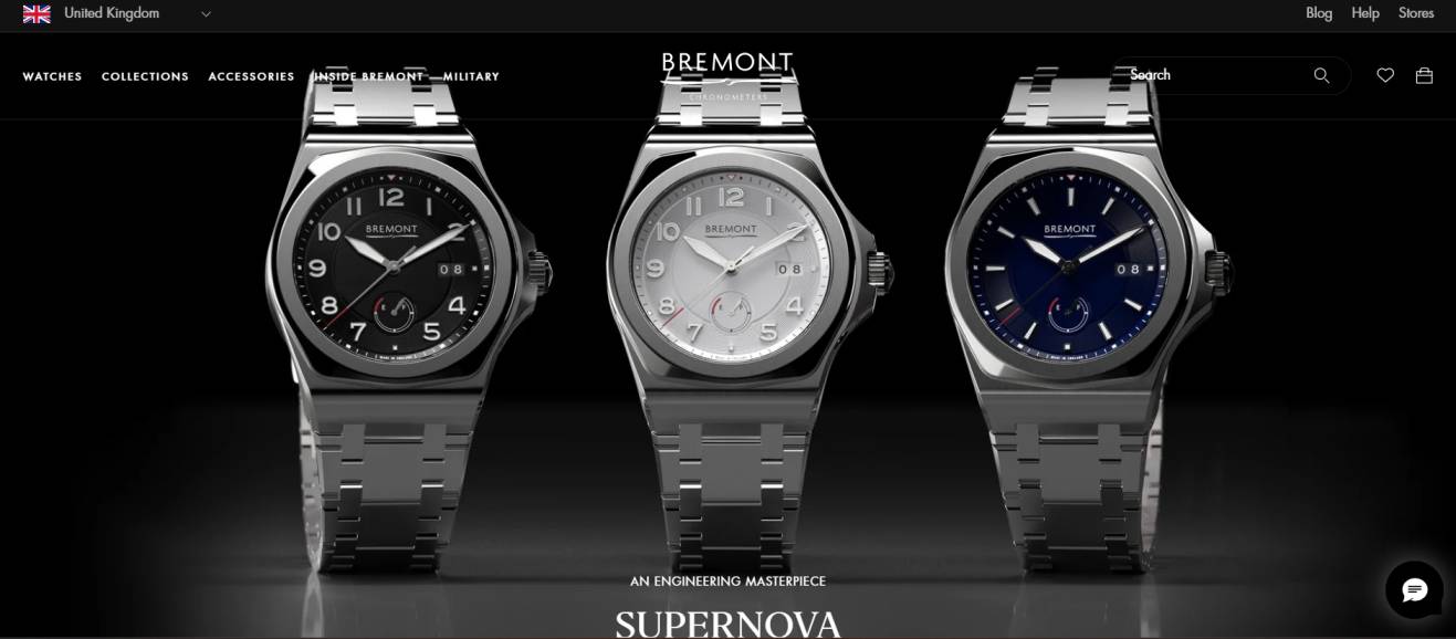 bremont watches ecommerce store