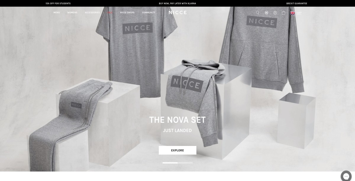 nicce shopify online store