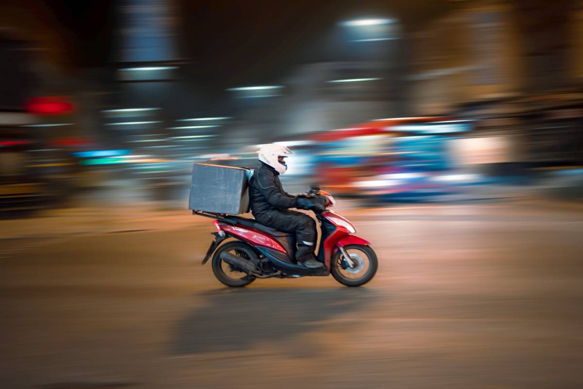 delivery person on bike