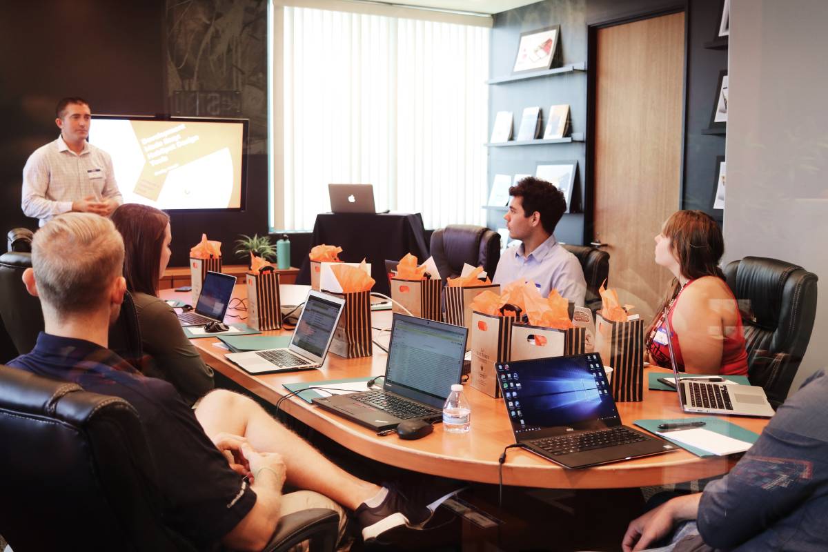 group of people in a board meeting