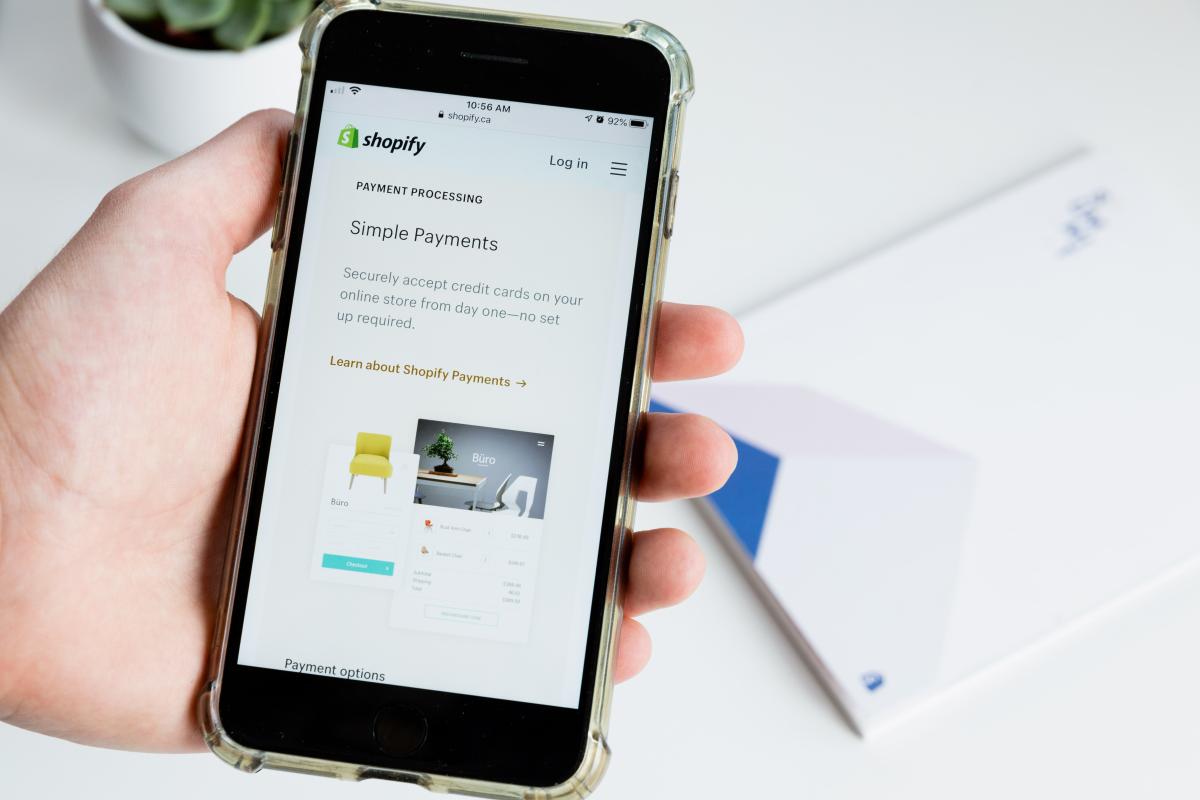 shopify on mobile phone