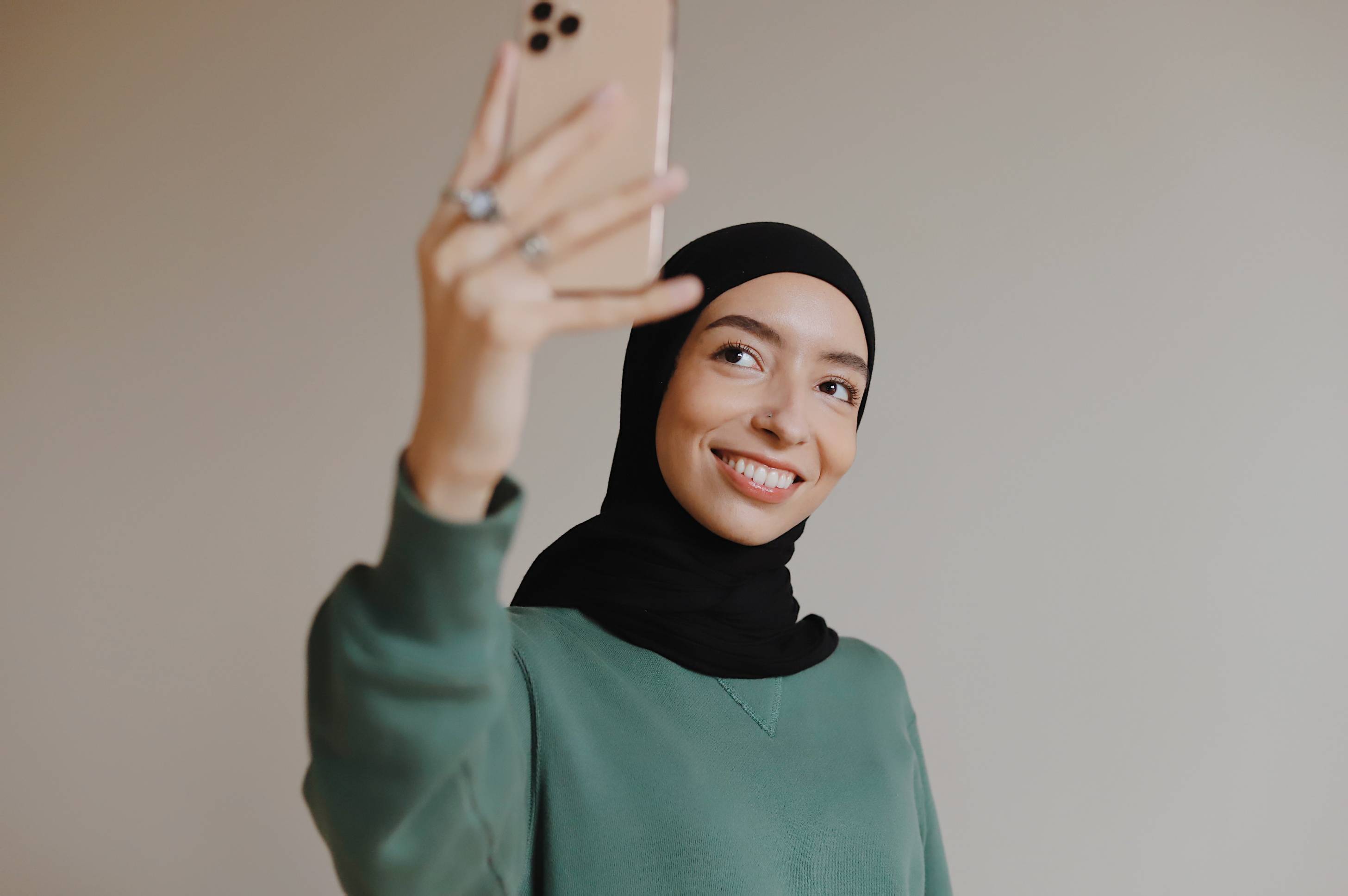 young person using social media on phone