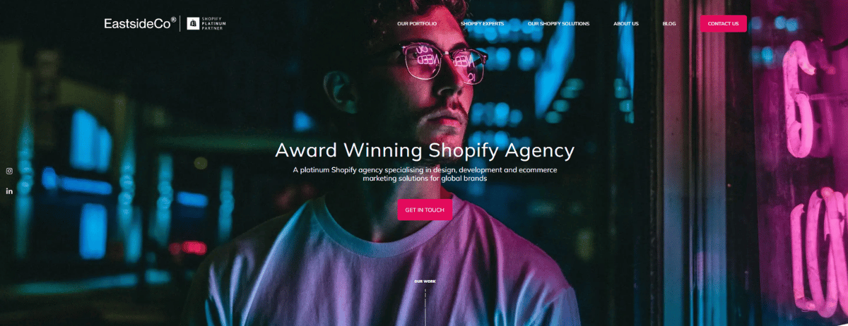 eastside website homepage