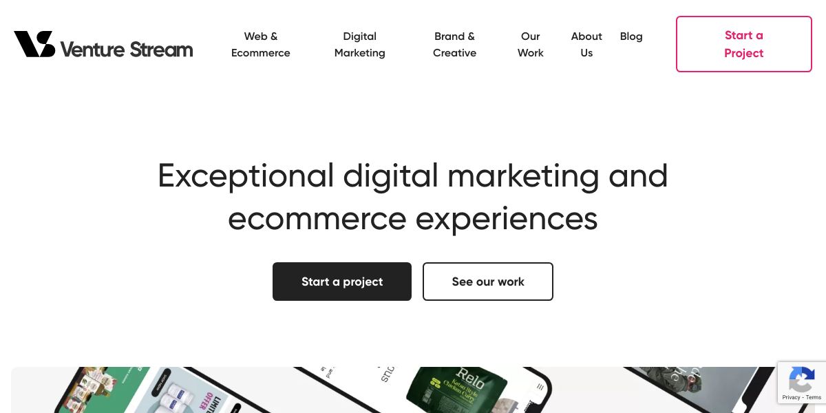 Venture Stream website homepage