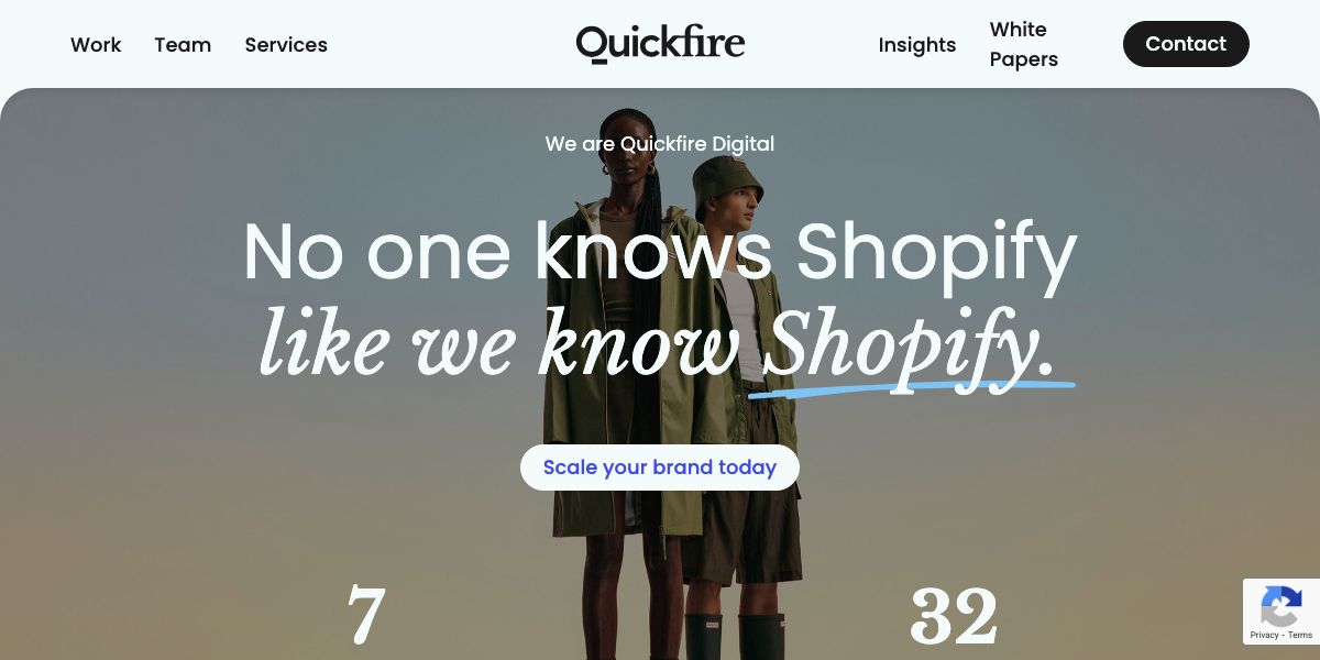 Quickfire Digital website homepage