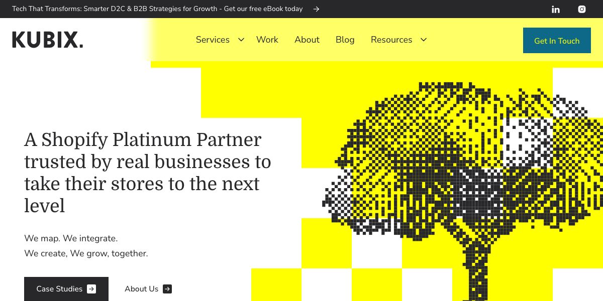 Kubix Media website homepage