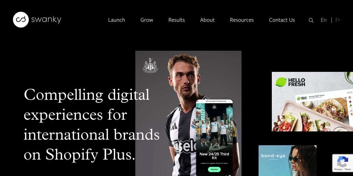 swanky agency website homepage