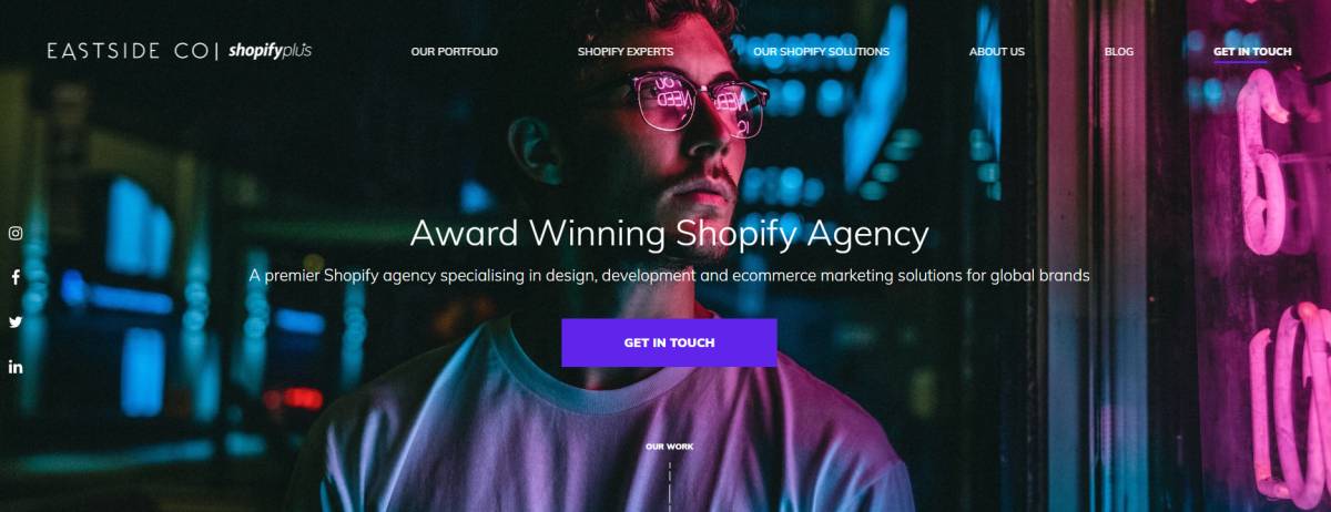 eastside co shopify plus partner website homepage