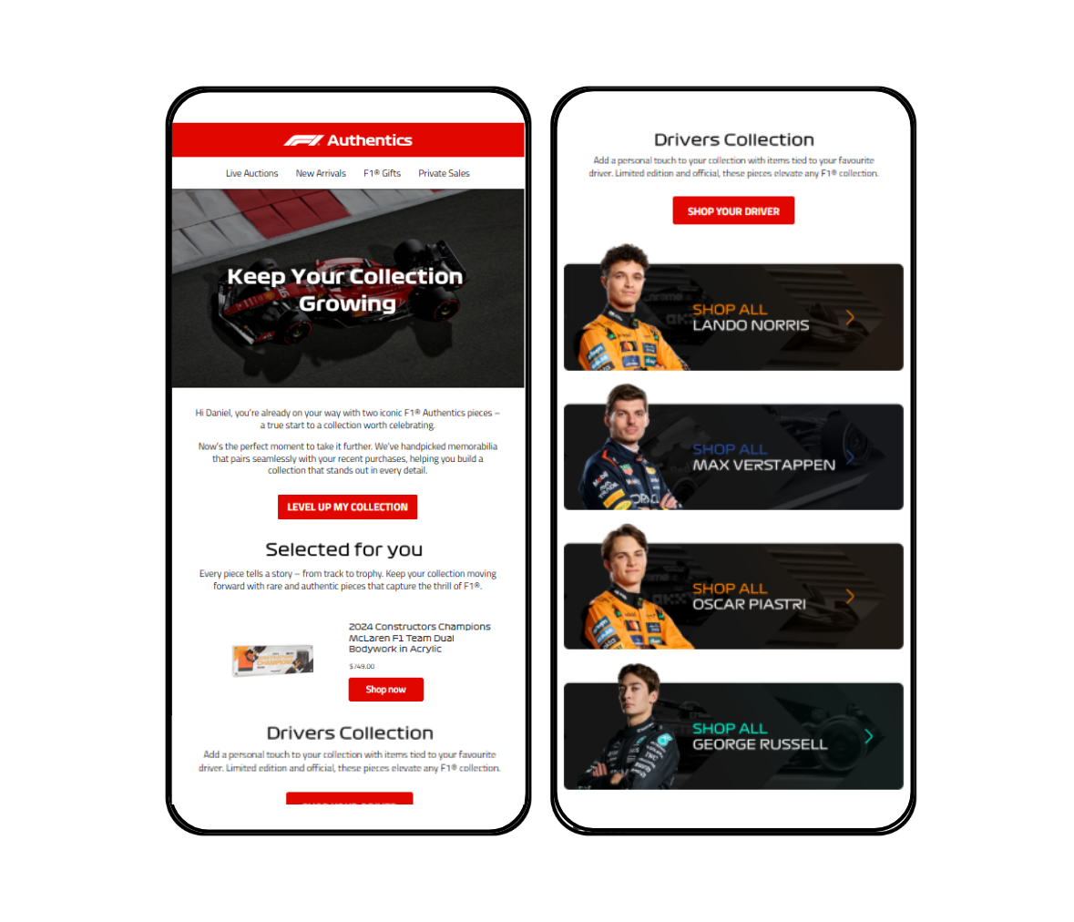 F1 Authentics email marketing phone