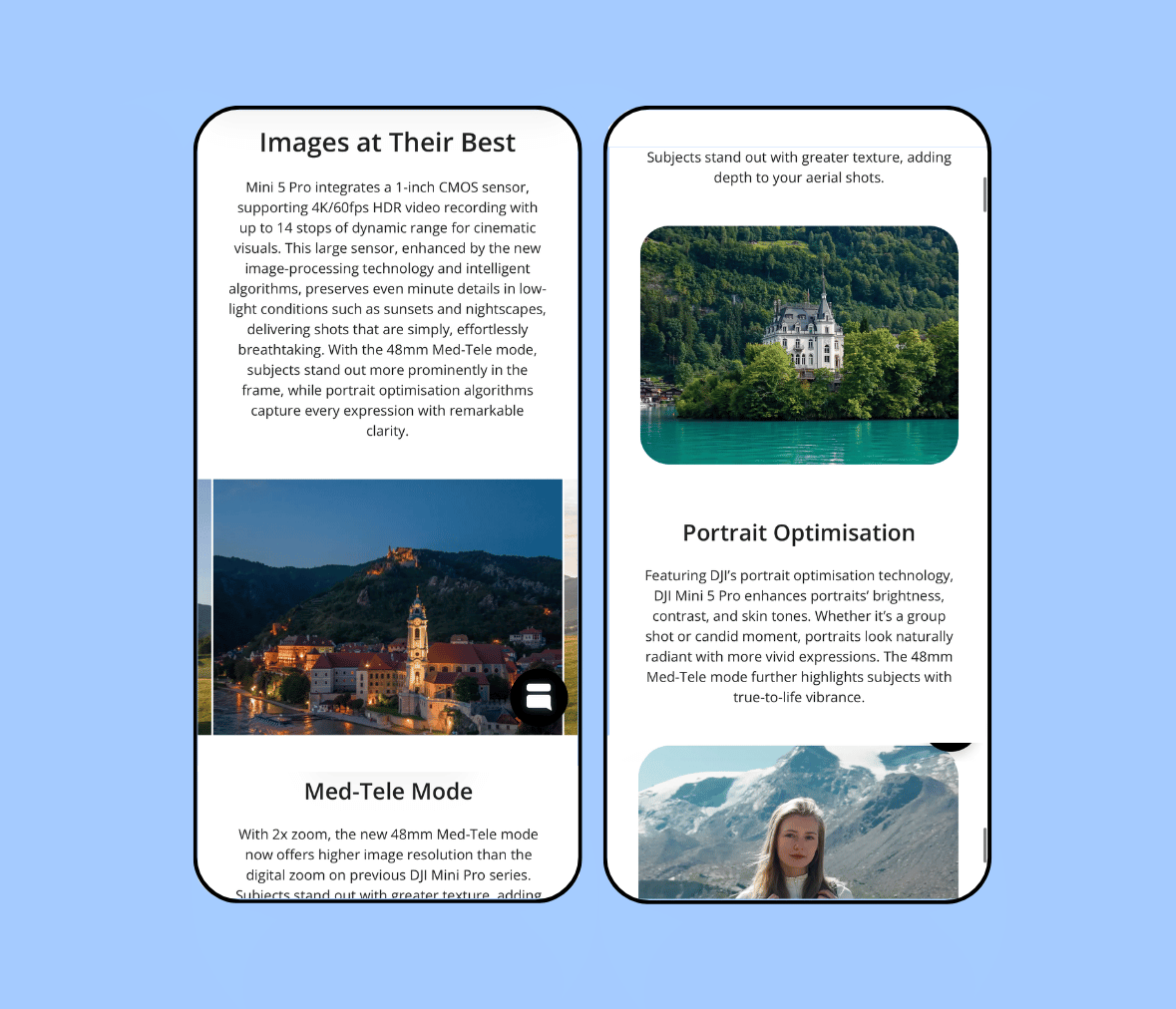 DJI blog on mobile